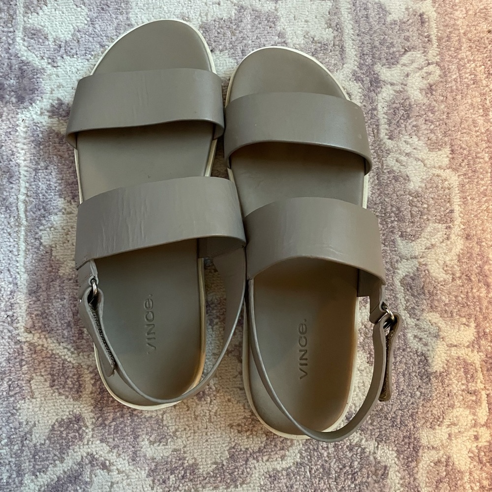 Beige Vince strap sandal, size 9, lightly used